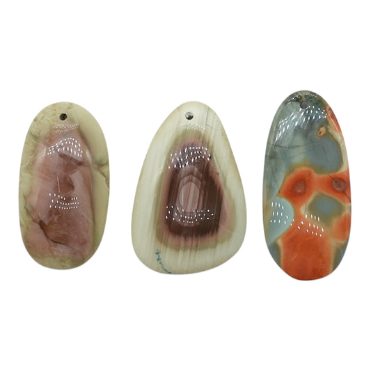 Pendentif Jaspe imperial forme aléatoire percé devant