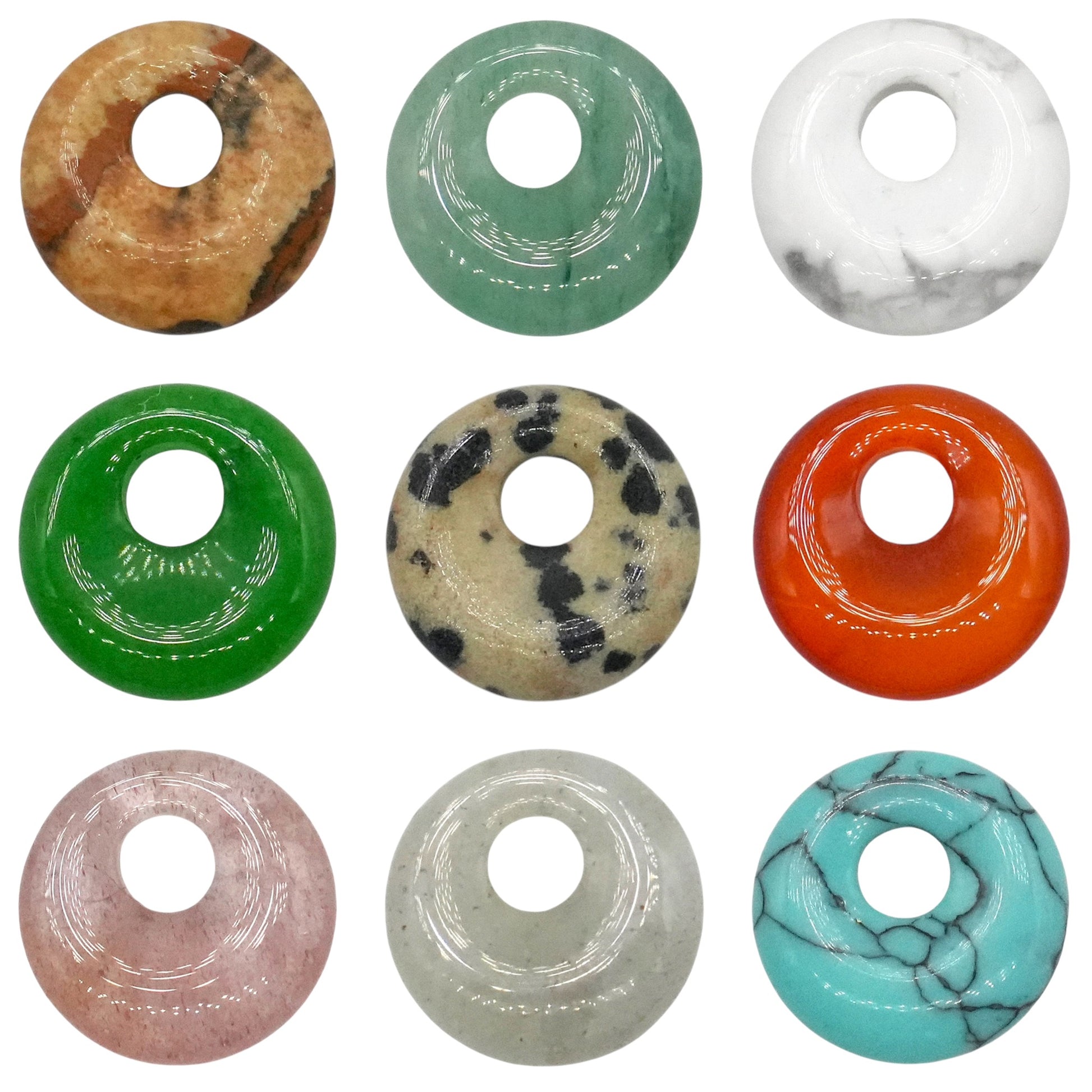 Lot de 10 donuts — trou 5 mm (19 pierres disponible) - Foliesbijoux