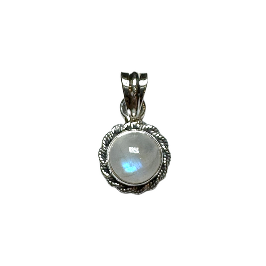 Pendentif argent & Pierre de lune bleutée