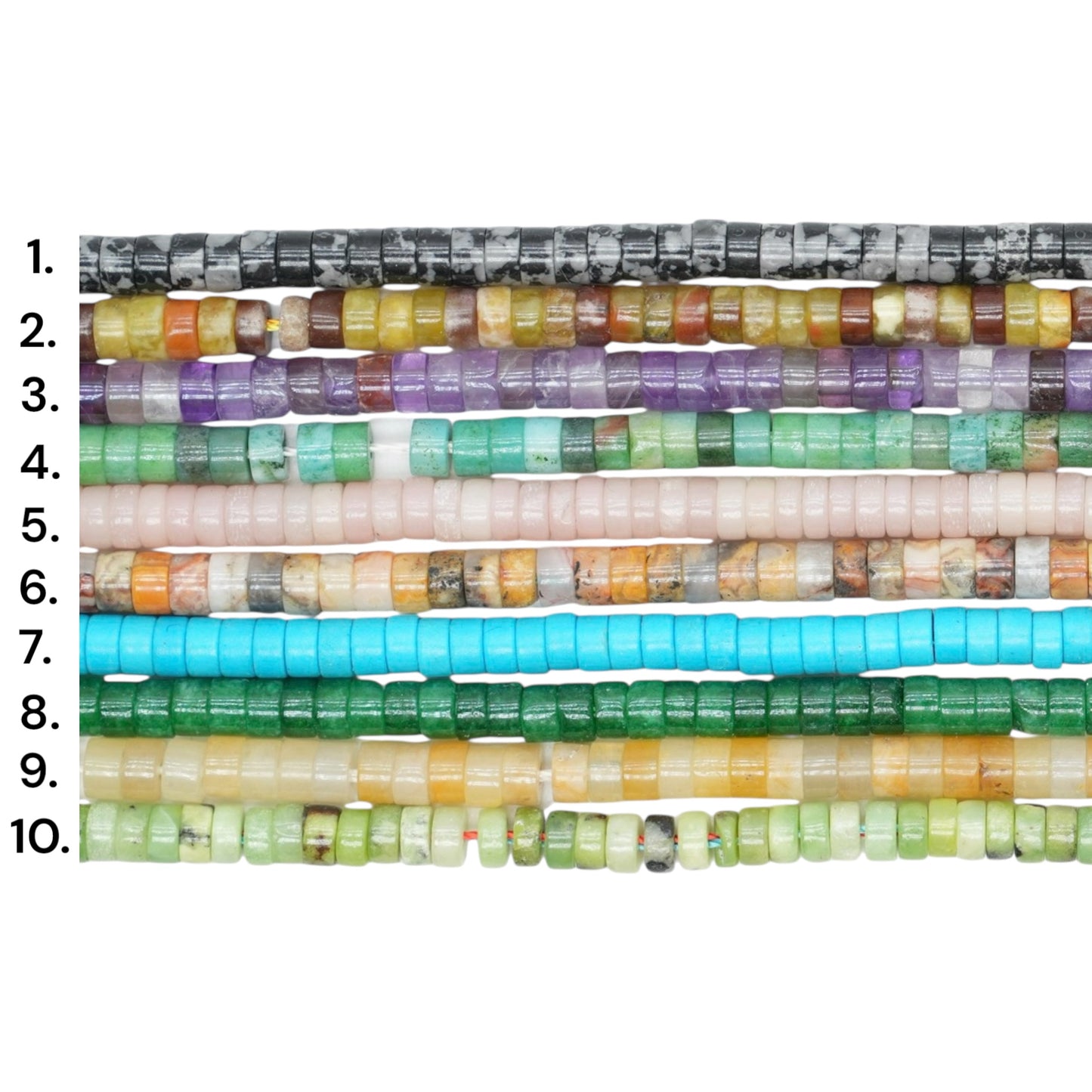 Fil de perle Heishi 4x2 mm en pierre naturelle