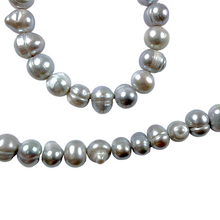 Charger l&#39;image dans la galerie, Collier en perles d’eau douce gris G-12
