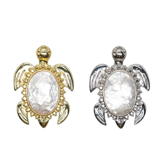 Pendentif tortue en nacre & strass
