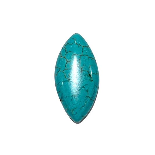 Pendentif en Howlite turquoise percé sur le côté - Foliesbijoux