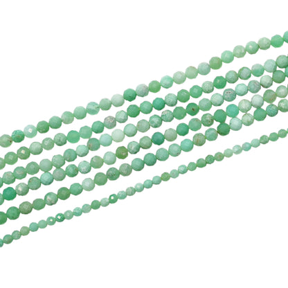 Fil de perles facettées Chrysoprase AAA