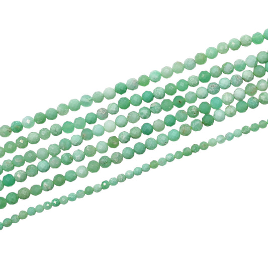 Fil de perles facettées Chrysoprase AAA