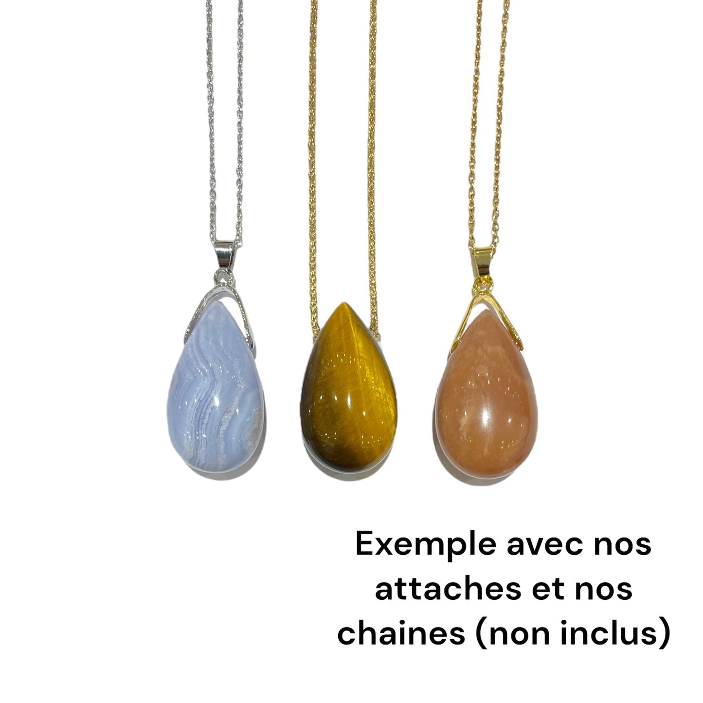 Pendentif Labradorite goutte percé sur le côté