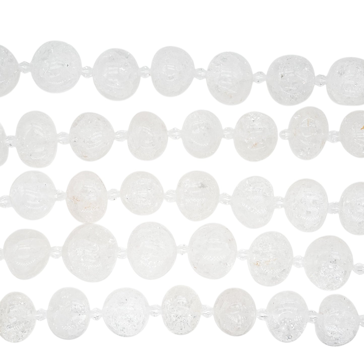 Fil de perles en Cristal de roche craquelé 15x20 mm