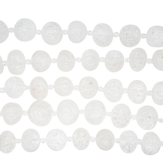 Fil de perles en Cristal de roche craquelé 15x20 mm