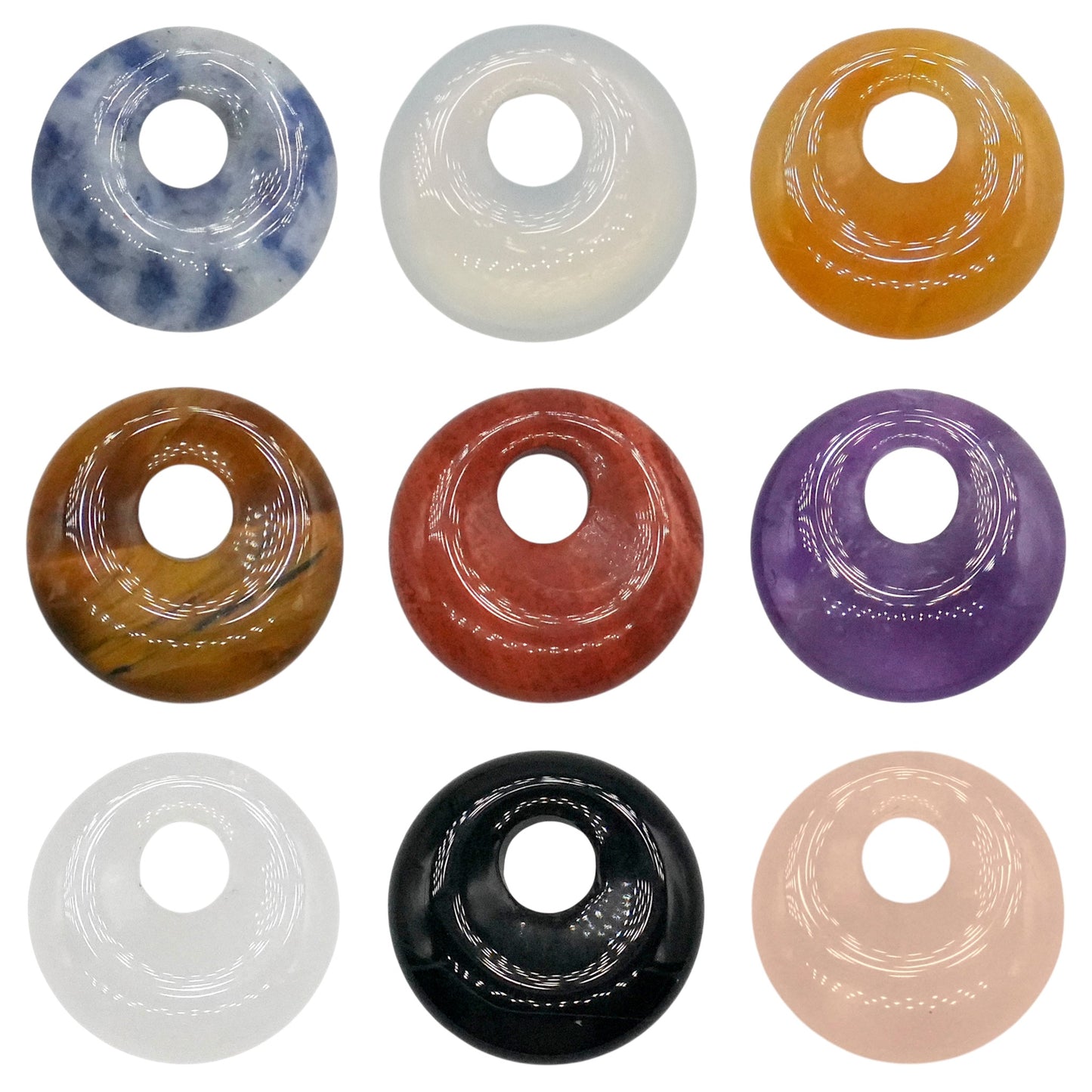 Lot de 10 donuts — trou 5 mm (19 pierres disponible) - Foliesbijoux