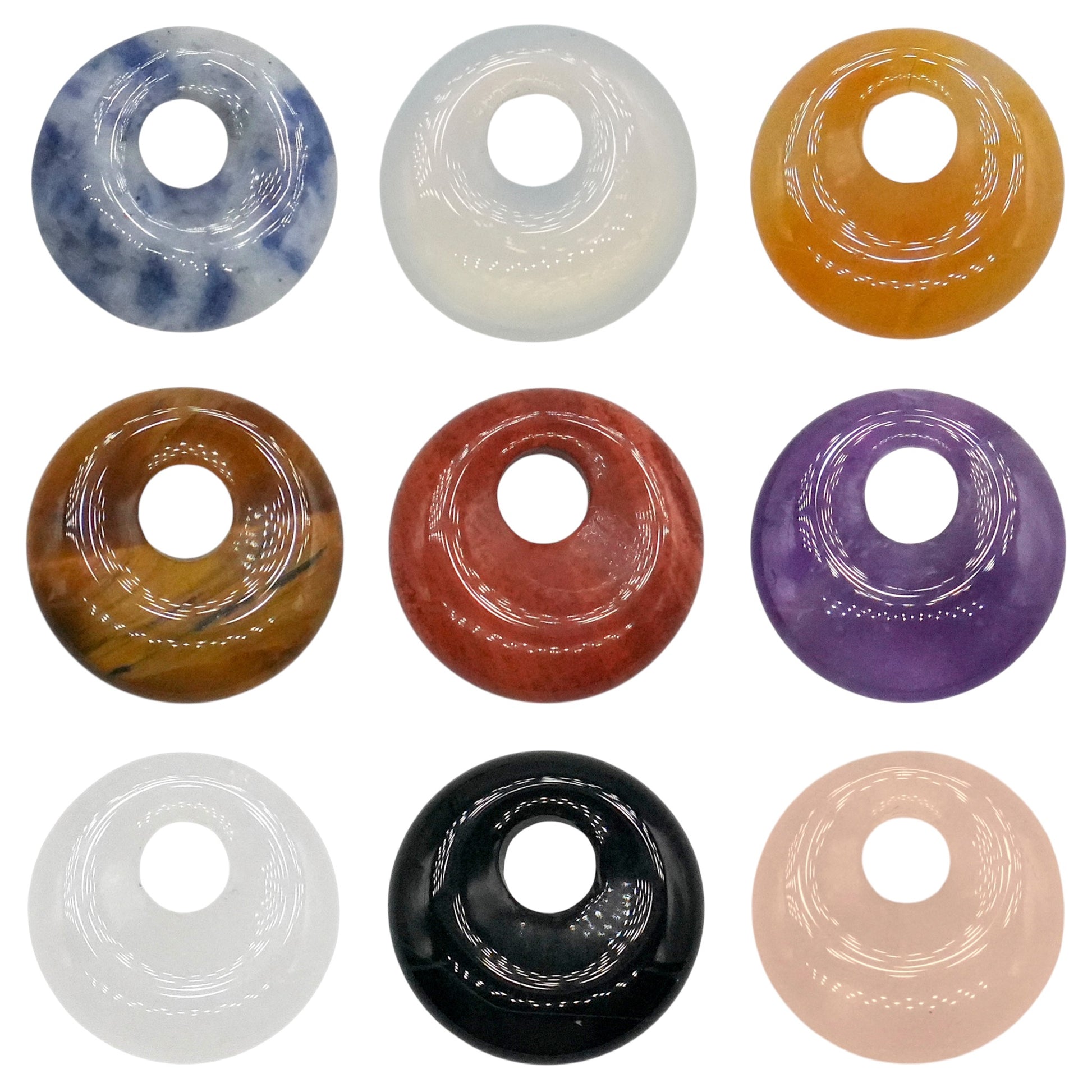 Lot de 10 donuts — trou 5 mm (19 pierres disponible) - Foliesbijoux