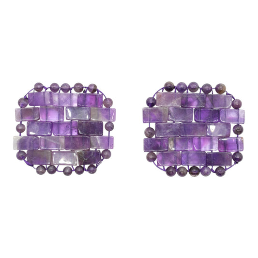 Un lot de 2 Patchs pour les yeux en améthyste 6x6,5 cm