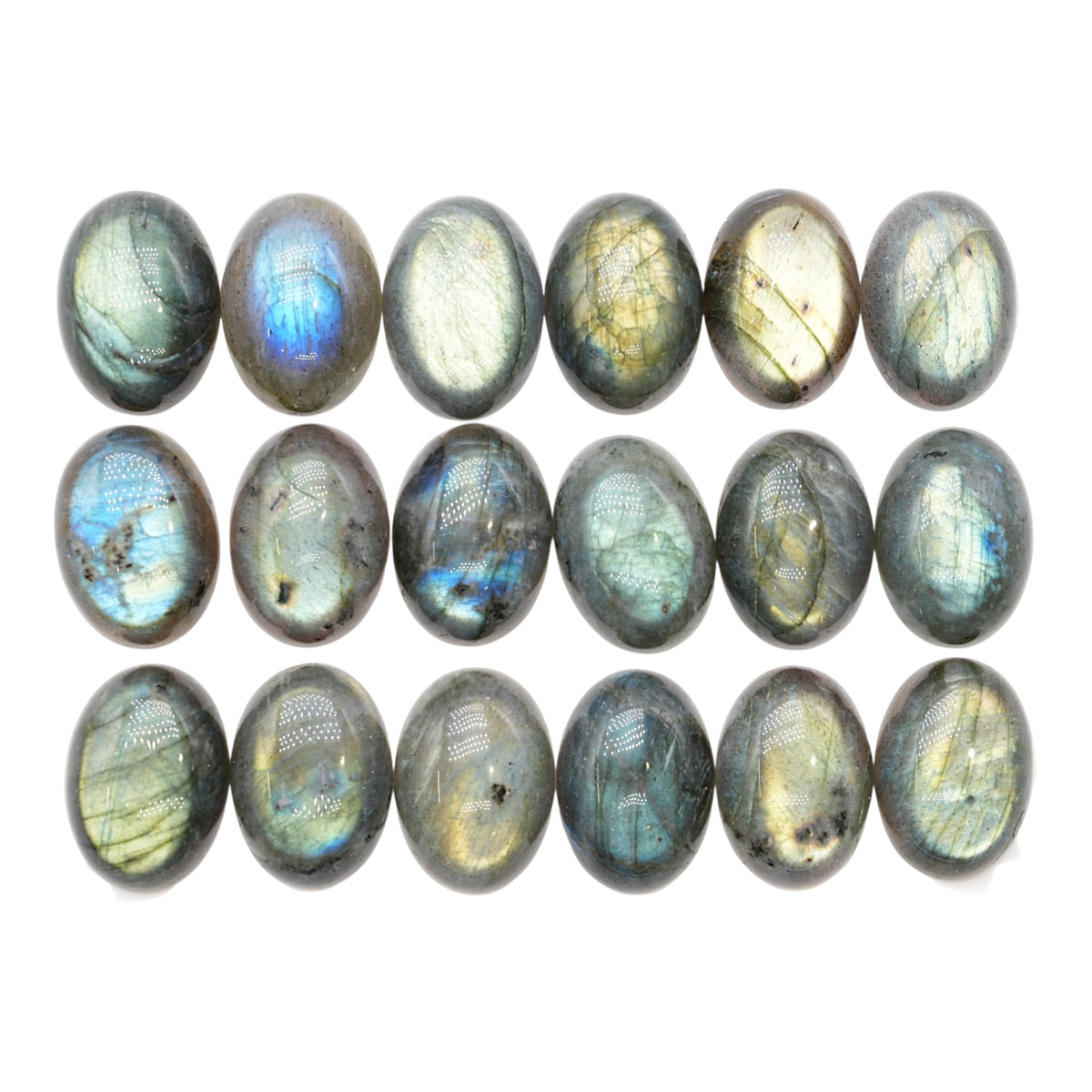 Lot de 18 pendentif Cabochon ROND Labradorite AAA 18x25 mm