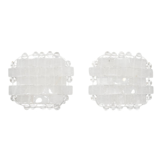 Un lot de 2 Patchs pour les yeux en Cristal de roche 6x6,5 cm