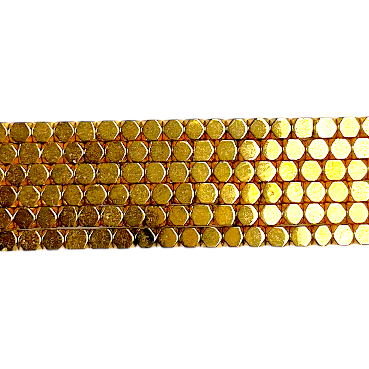 Fil de perle Hématite electroplaquée dorée claire  HEDC-14