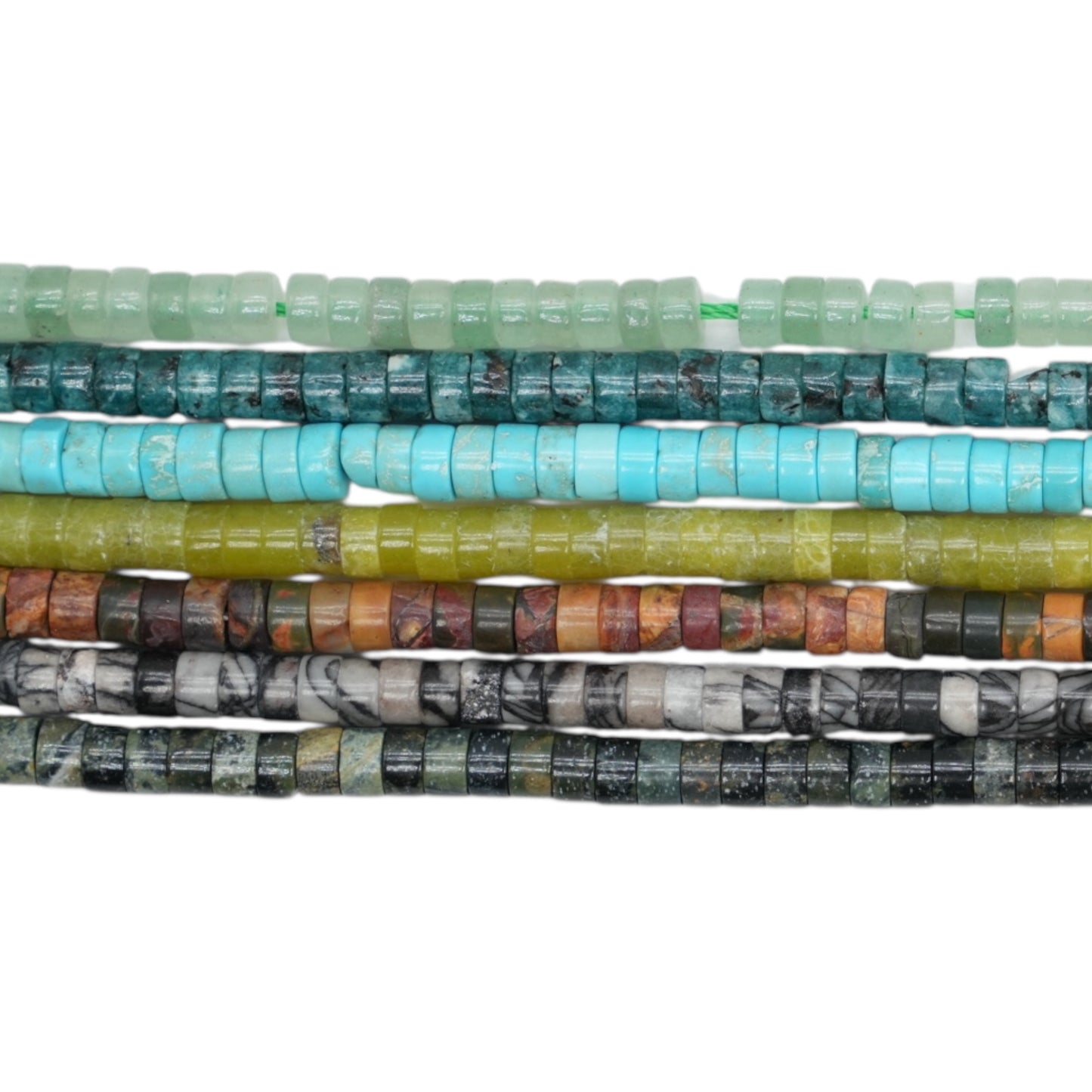 Fil de perle Heishi 4x2 mm en pierre naturelle