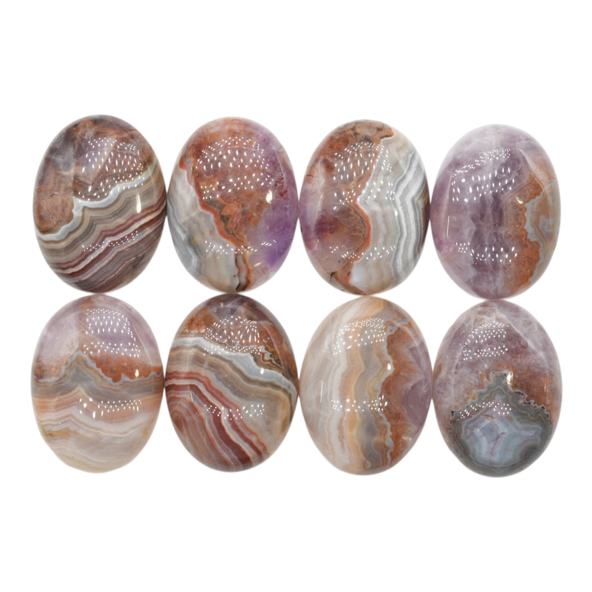 Lot de 8 pendentif Cabochon Ovale Agate améthyste AAA 30x40