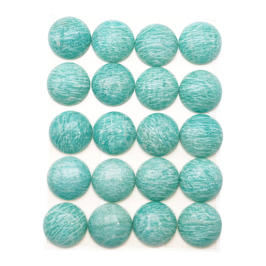 Lot de 20 pendentif Cabochon rond Amazonite AAA 20 mm — Épaisseur 4.5 mm