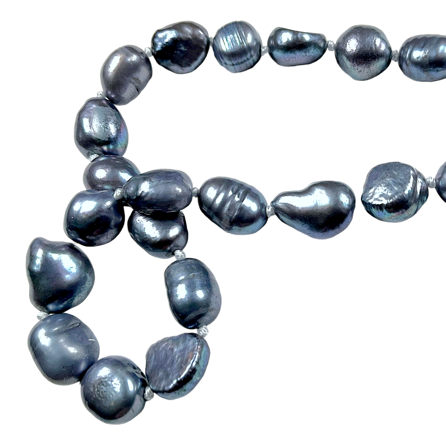 Collier en perles d’eau douce noir N-7