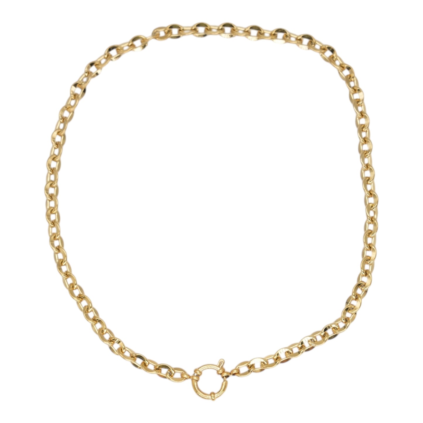 Chaîne de collier fermoir boué en acier inoxydable doré CHD-19