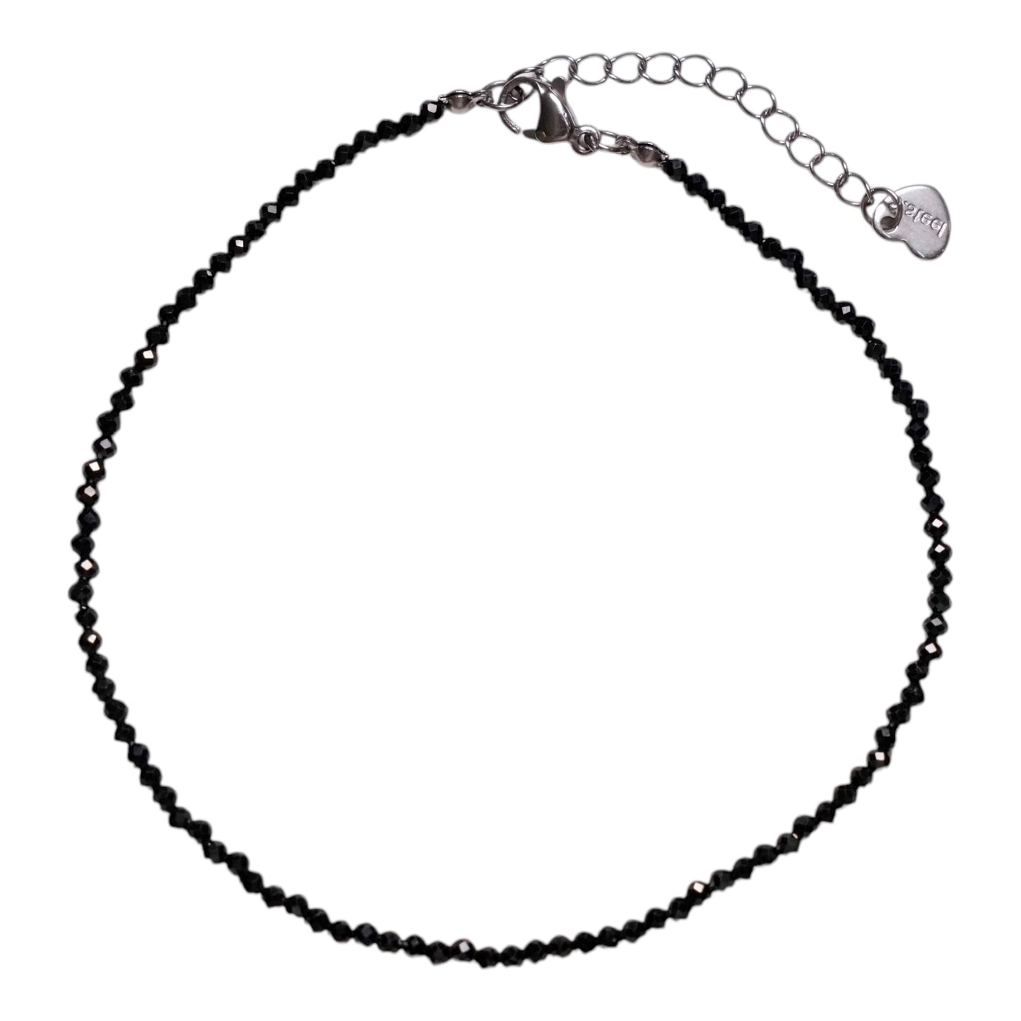 Bracelet/chaine de cheville Spinelle perle facetté 2-3 mm avec fermoir acier inoxydable