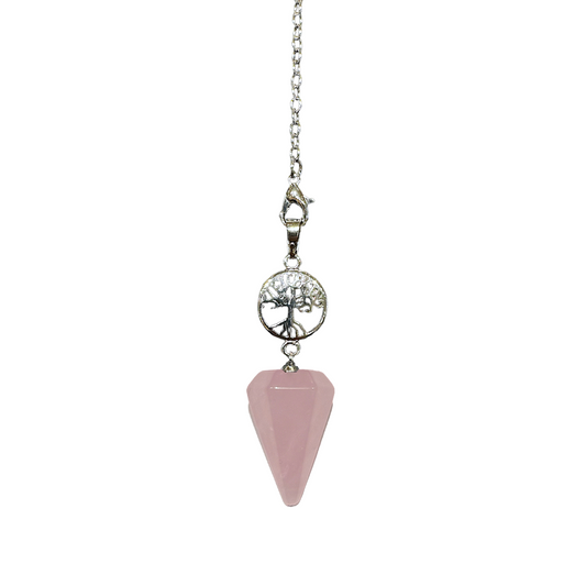 Pendule Arbre de vie cone Quartz rose