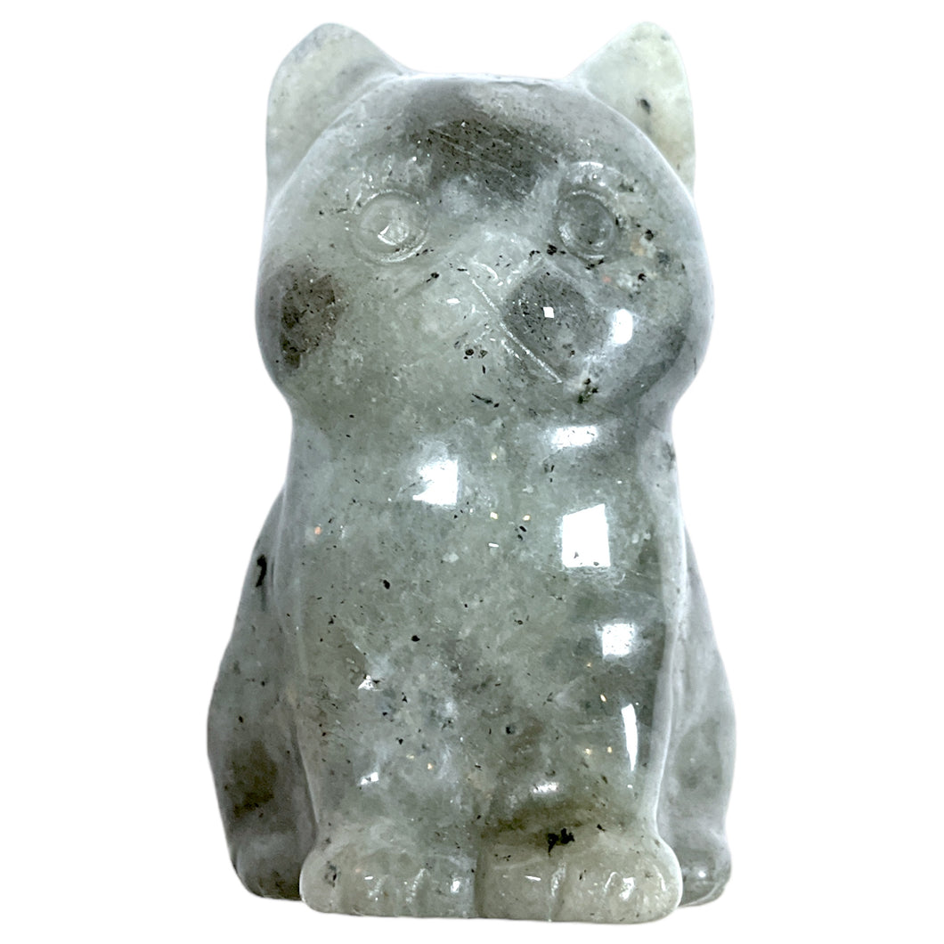 Figurine chat en Labradorite