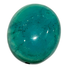 Afbeelding in Gallery-weergave laden, Pendentif Turquoise de Chine forme ovale 22 x 27 mm percé sur le centre
