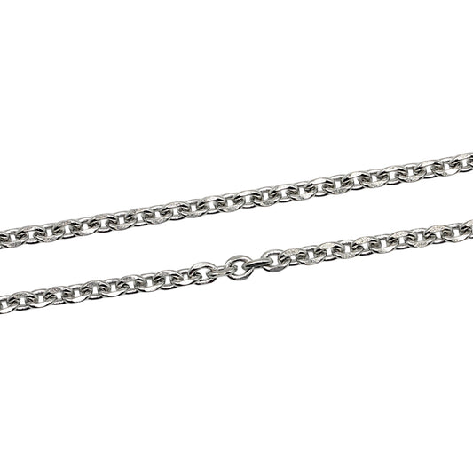 Lot de 10 chaînes en acier inoxydable argenté 65 cm modèle 28 — Taille du maillon 0.4 cm