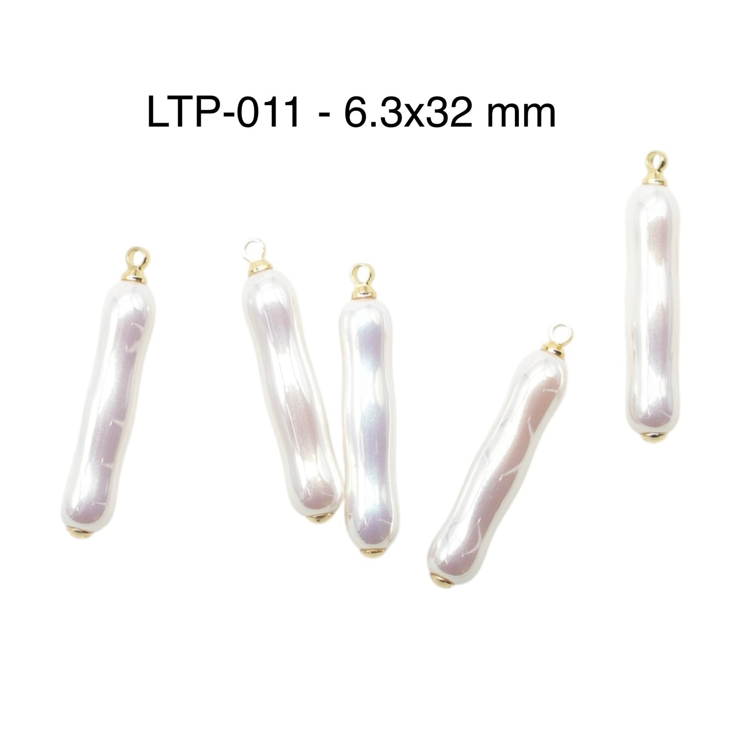 5 Breloques/Pendentifs Perles de Nacre irisée – Finition Laiton Double Rhodié (11 formes disponibles)