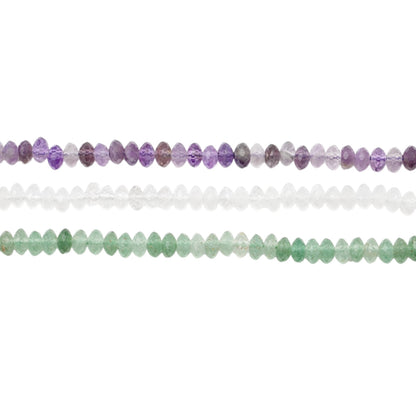 Fil de perle en rondelle FACETTEE grade A 3x6 mm (3 pierres disponible)