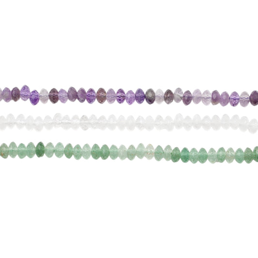 Fil de perle en rondelle FACETTEE grade A 3x6 mm (3 pierres disponible)