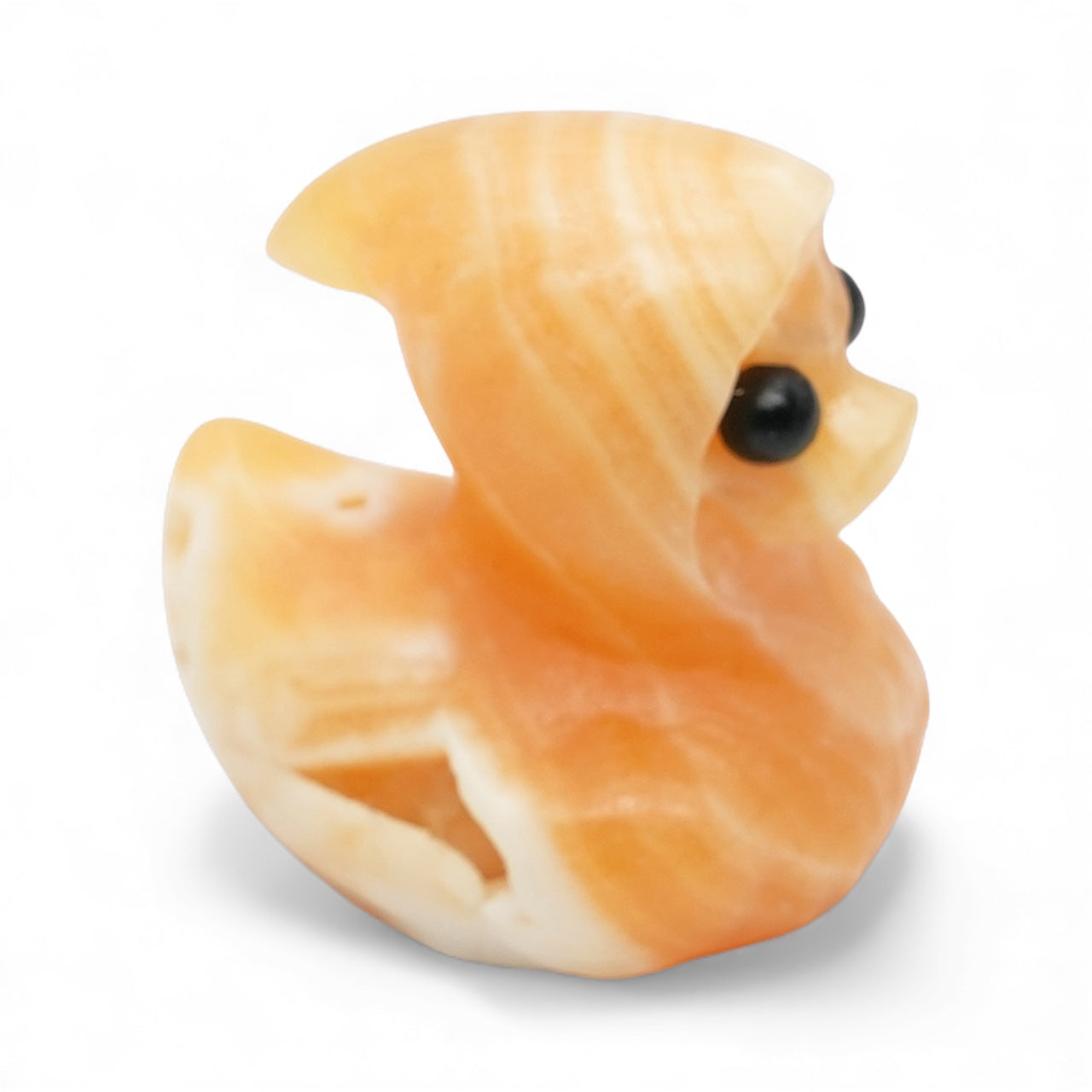 Figurine Canard avec capuche en Calcite jaune 4x4 cm