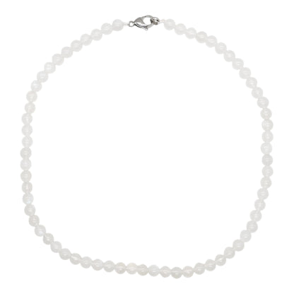 Collier boule Pierre de lune bleutée