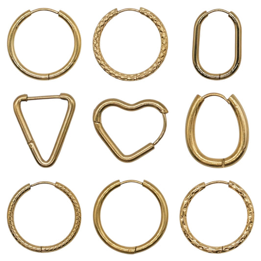 Lot de 5 paires de boucle d’oreille en acier inoxydable (10 modèles disponible) (Donuts non compris) - Foliesbijoux