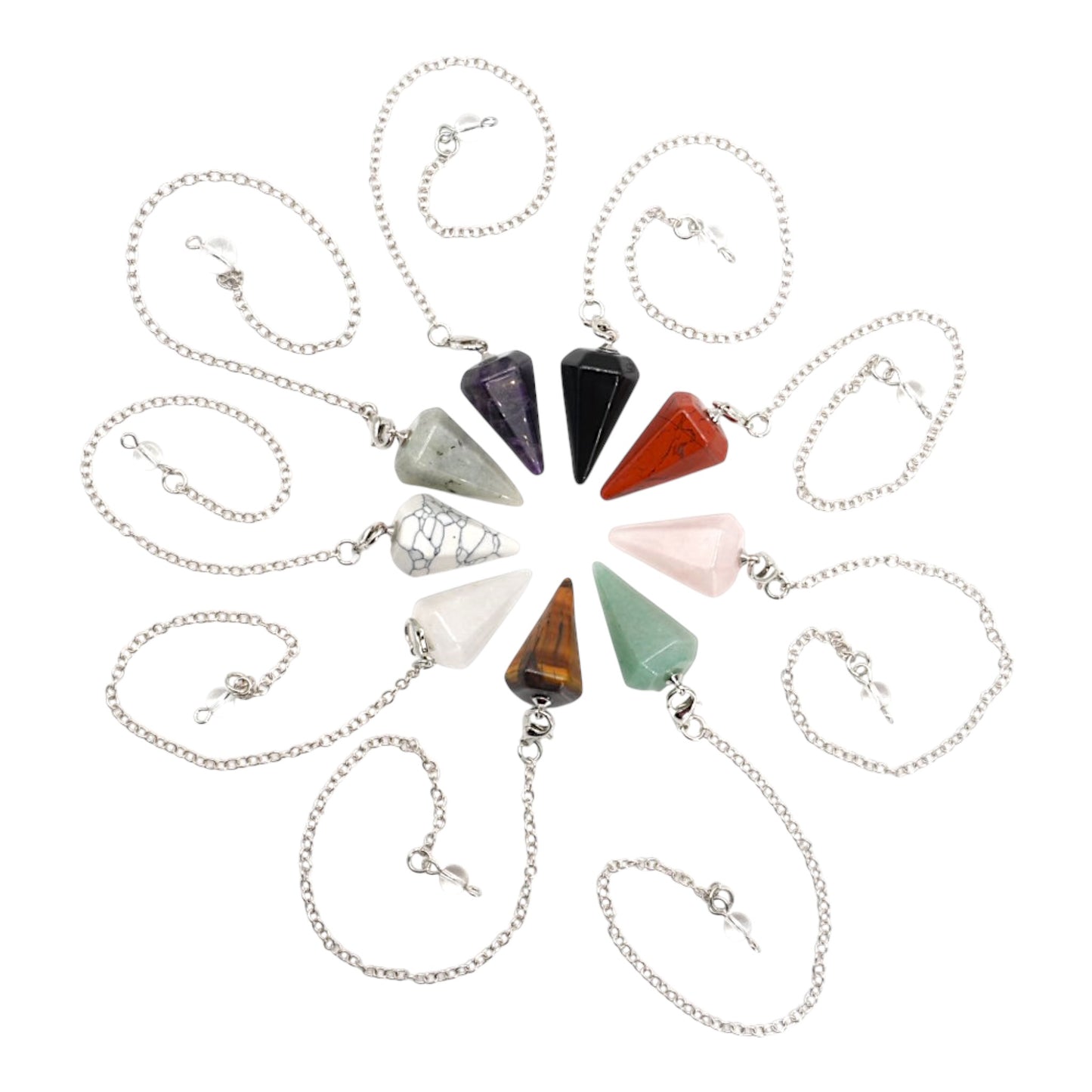 Pendule forme petit cone facetté (10 pierres disponible)