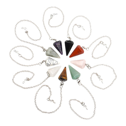 Pendule forme petit cone facetté (10 pierres disponible)