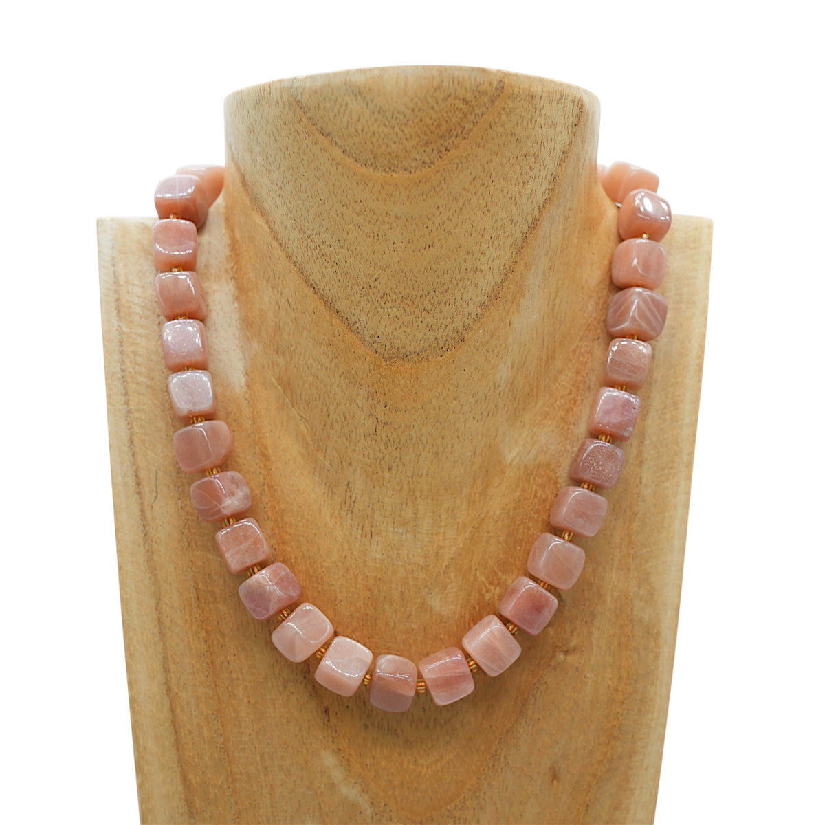 Collier ras de cou 42 cm 10 mm cubique boué acier inoxydable dorée (7 pierres disponibles)
