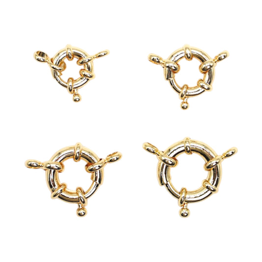 10 Fermoirs bouée laiton doré K38 (4 tailles disponible)