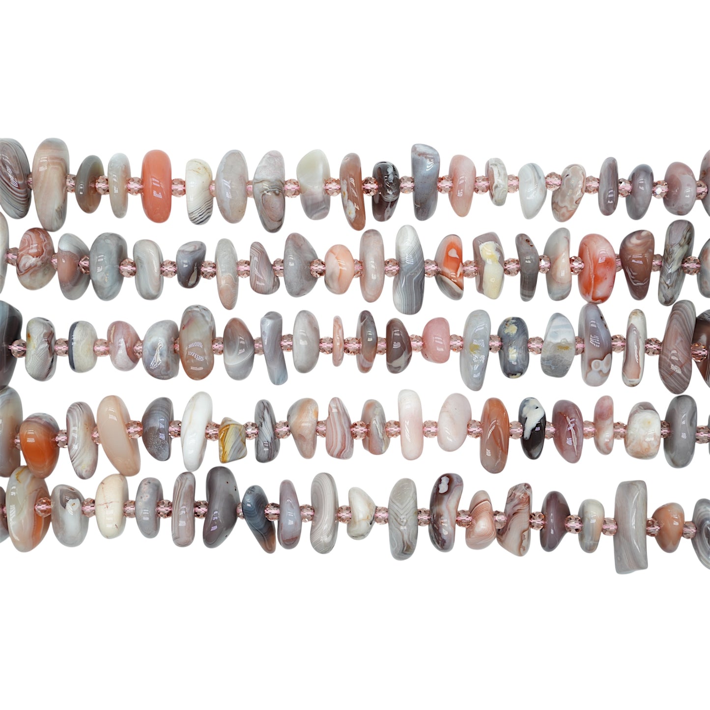 Fil agate du Botswana baroque 12-18 mm