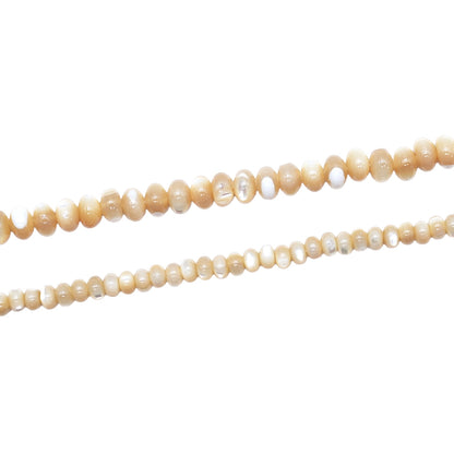 Fil de nacre dorée forme rondelle arrondie (2 tailles disponible)