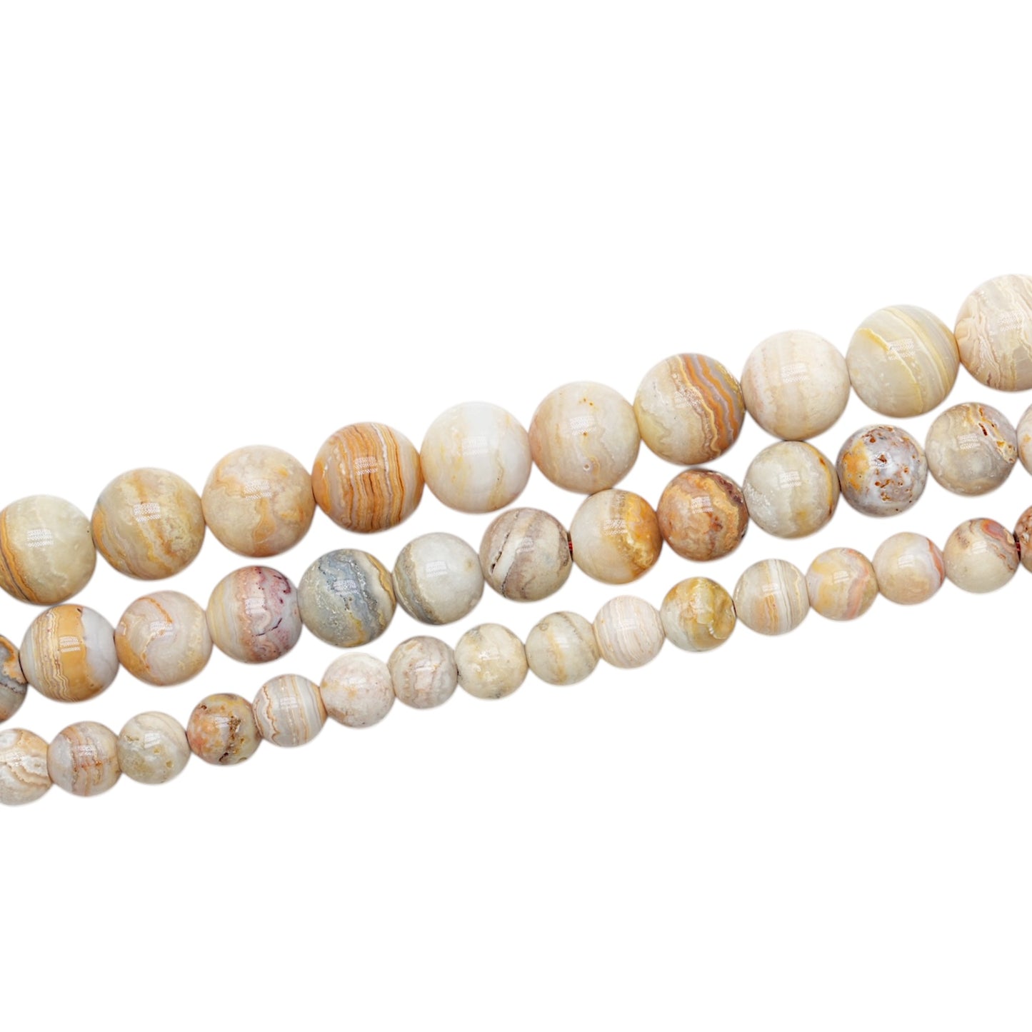 Fil de perle Agate rubanné de Roumanie
