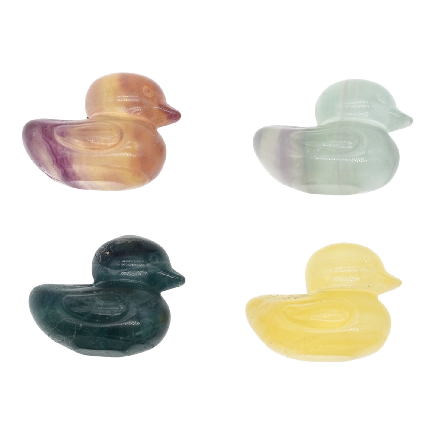Figurine Canard en Fluorine multicolore