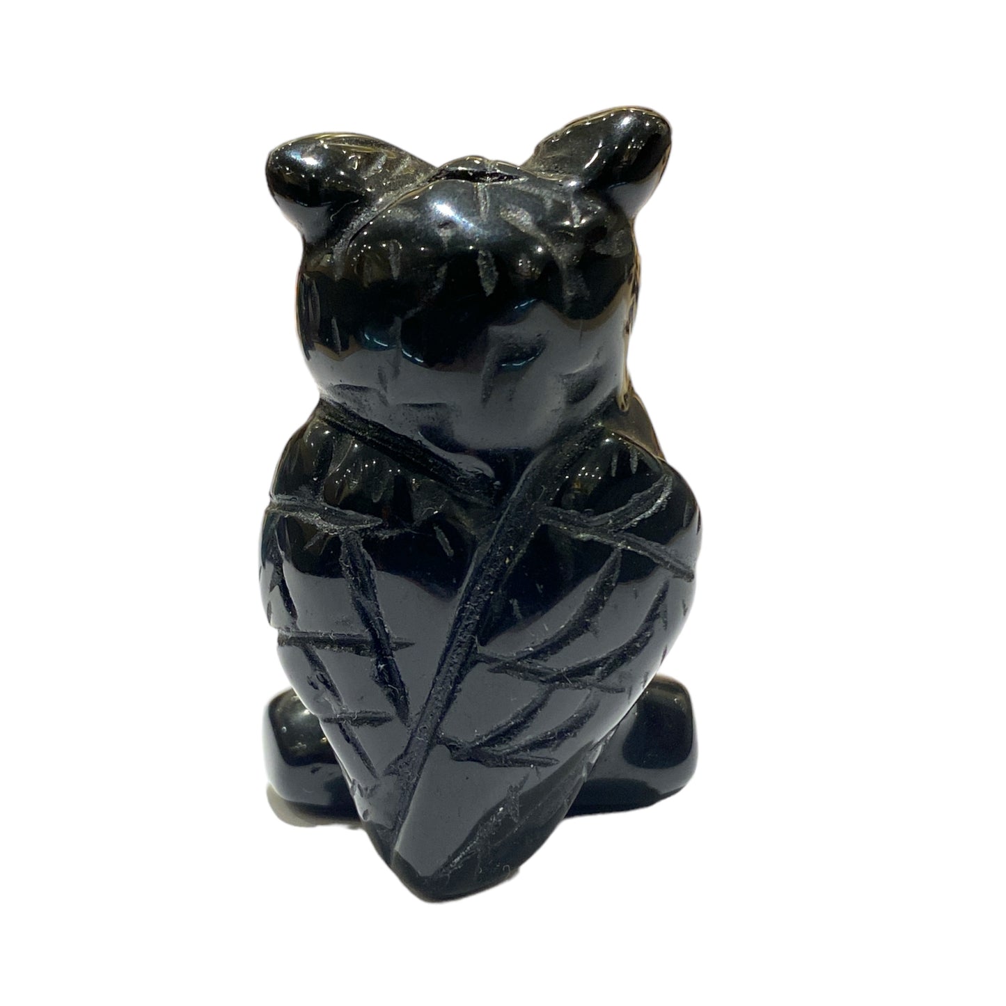 Figurine Hibou en Obsidienne noire