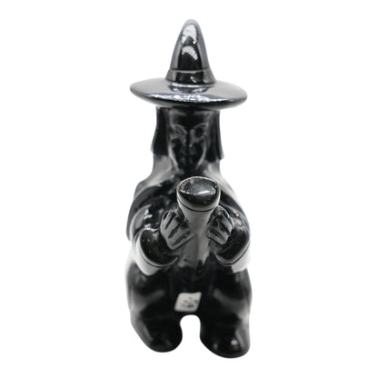 Figurine Sorciere en obsidienne noire 16x15.5 cm