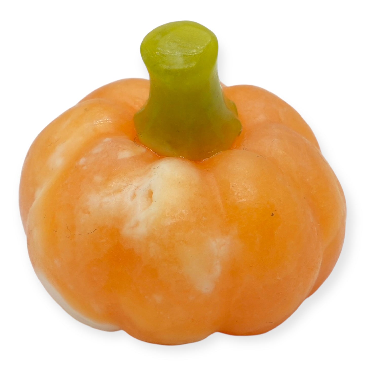 Figurine Citrouille en Calcite jaune & Jade de Thaïlande 4x4 cm