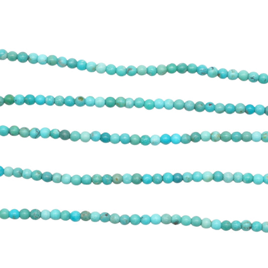 Fil de perle turquoise verte 2 mm