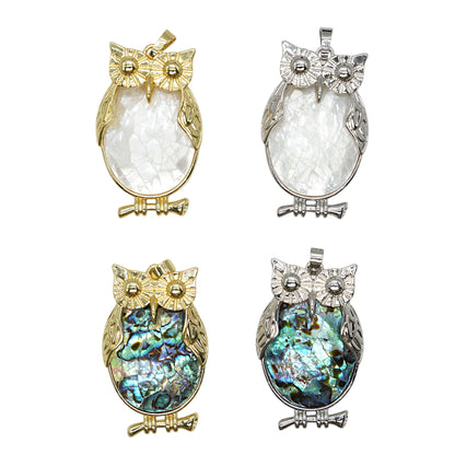 Pendentif hibou nacré/ormeau