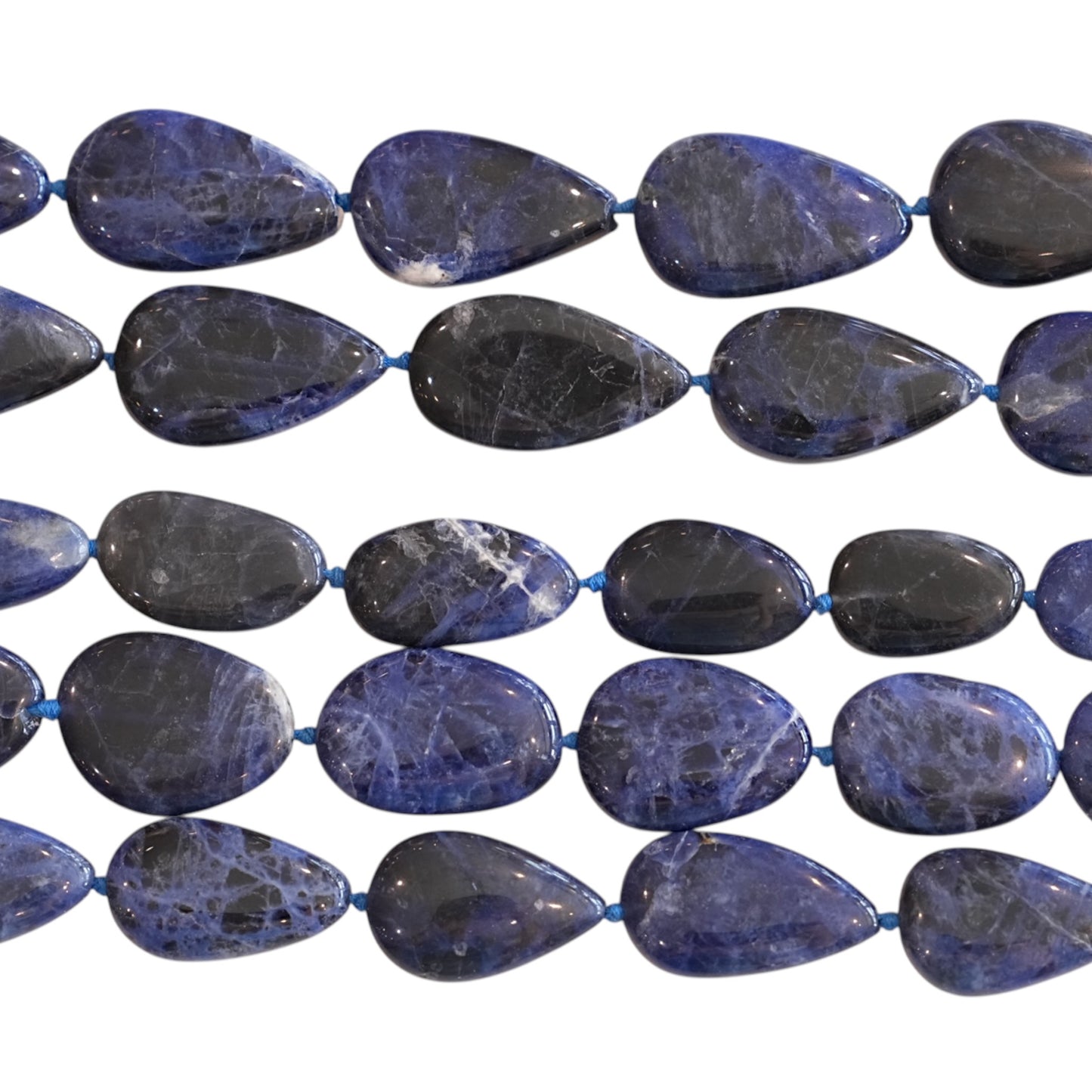 Fil de perle forme libre facetté Sodalite 15x21 mm (référence 113)