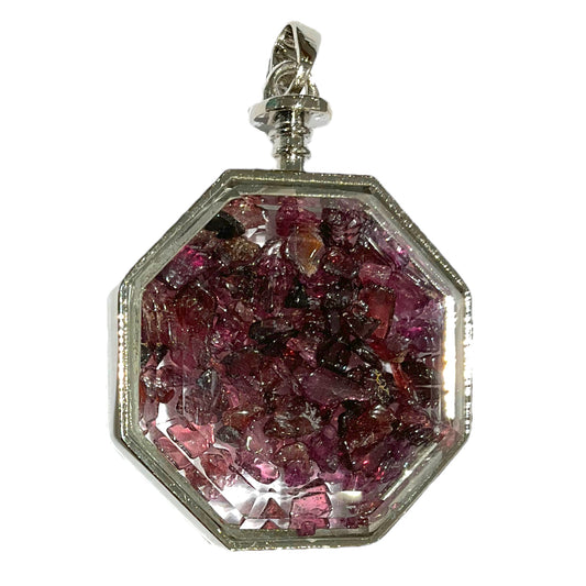 Pendentif hexagone facetté Grenat