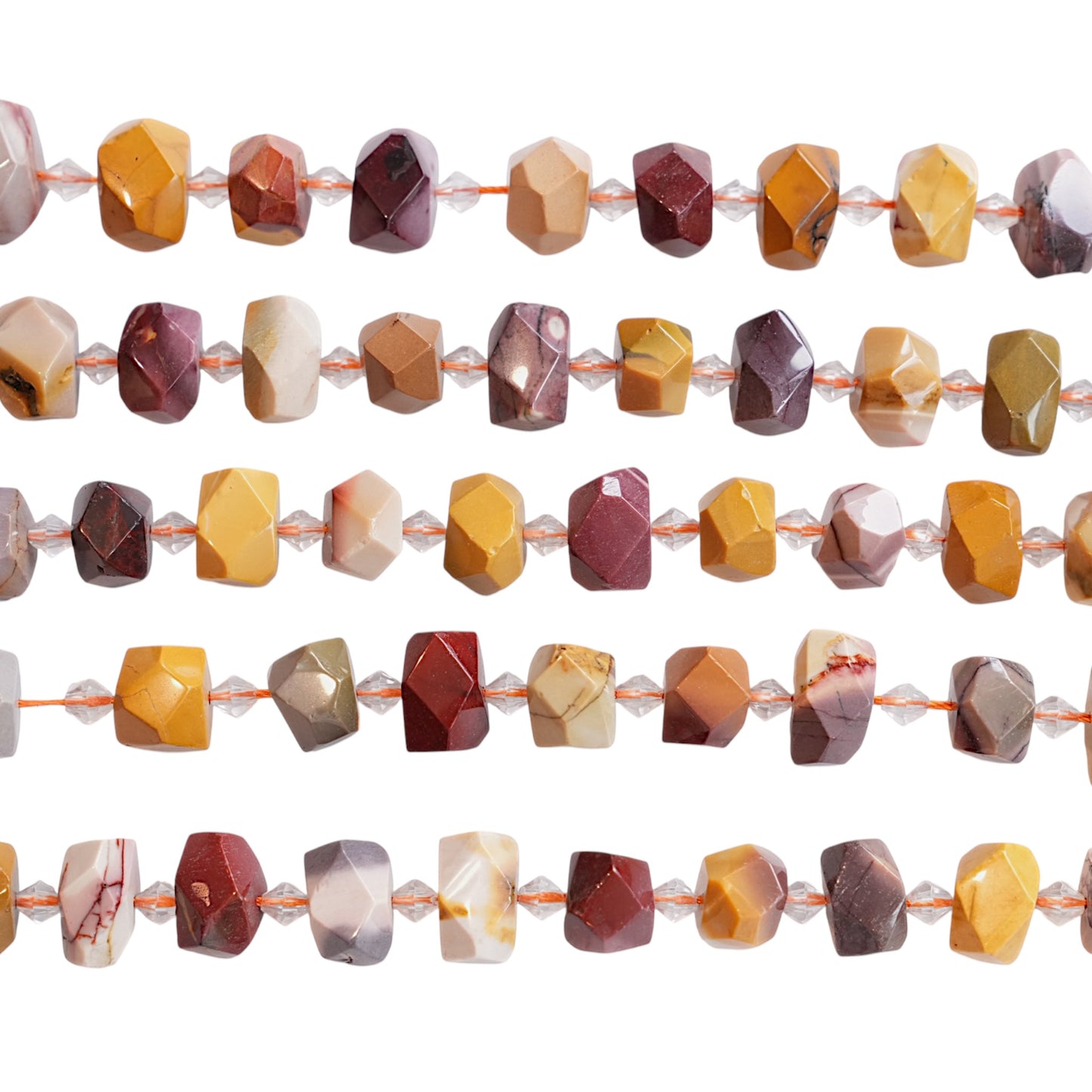 Fil de perle forme libre Jaspe mokaite 15x12 mm (référence 56)